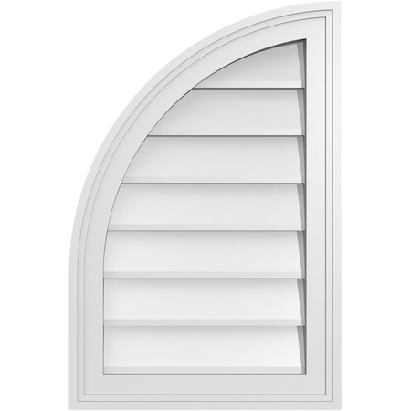 Ekena Millwork Quarter Round Top Left Surface Mount PVC Gable Vent w/ 2"W x 1-1/2"P Brickmould Frame, 16"W x 24"H GVPQL16X2402SN